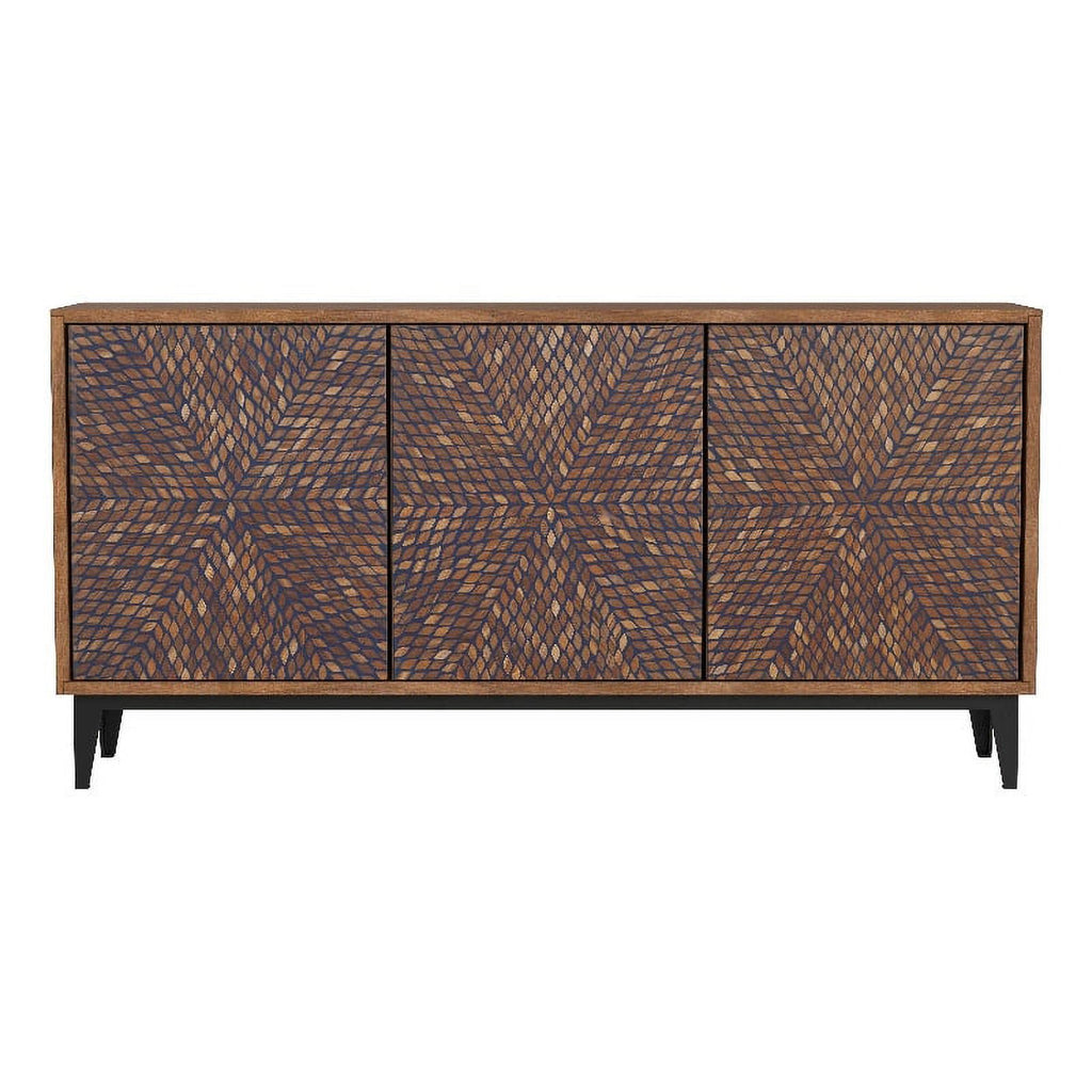 Brown Server in Wood and Metal V7805