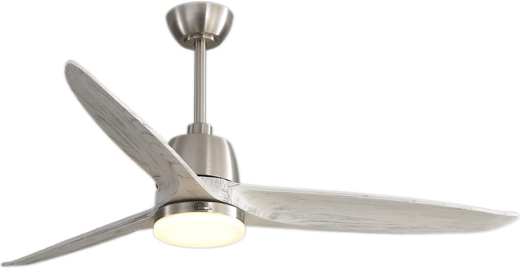 52'' Outdoor Farmhouse Ceiling Fan with Remote Carved Wood Fan Blade C7670