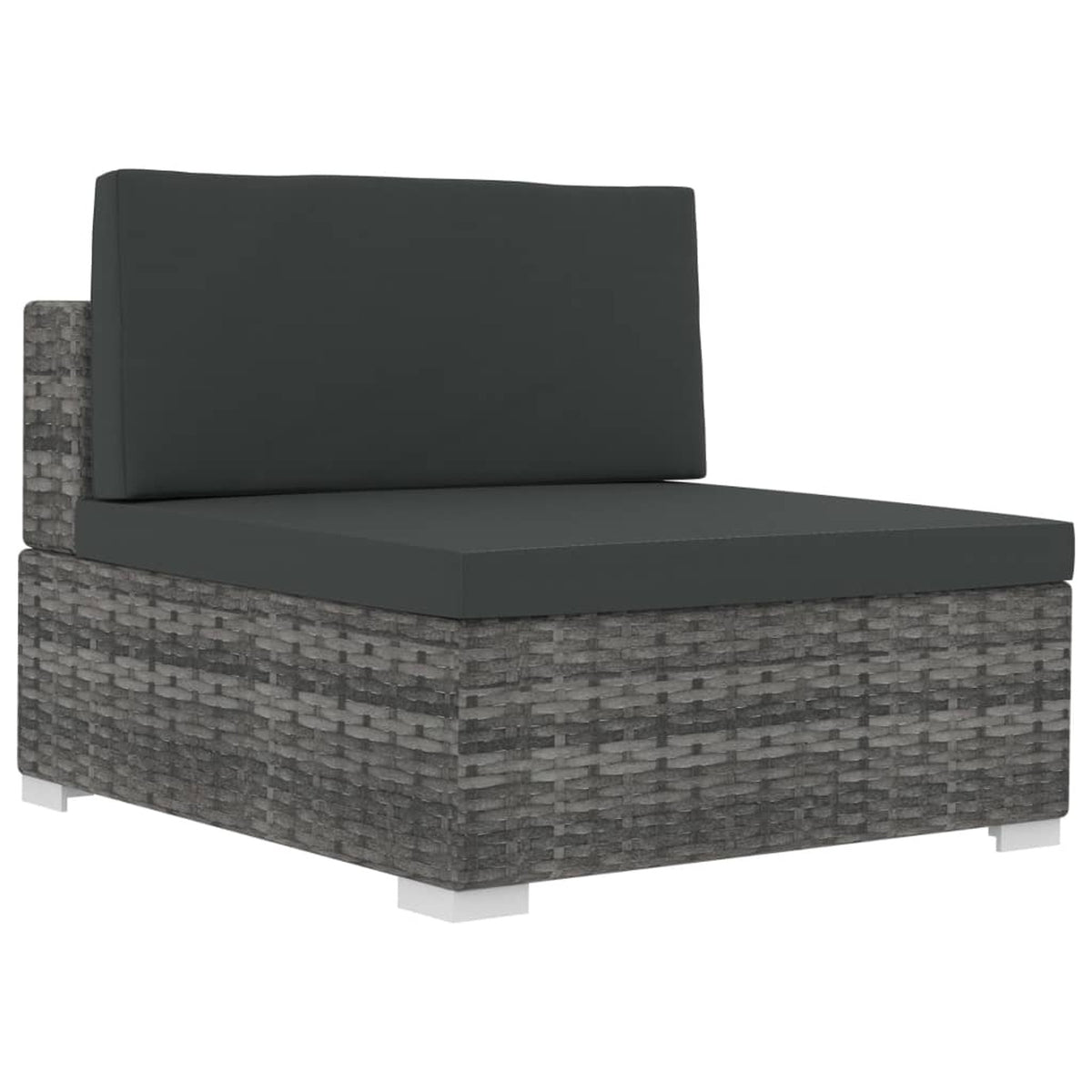 4 Piece Patio Sofa Set with Cushions Gray Poly Rattan R666