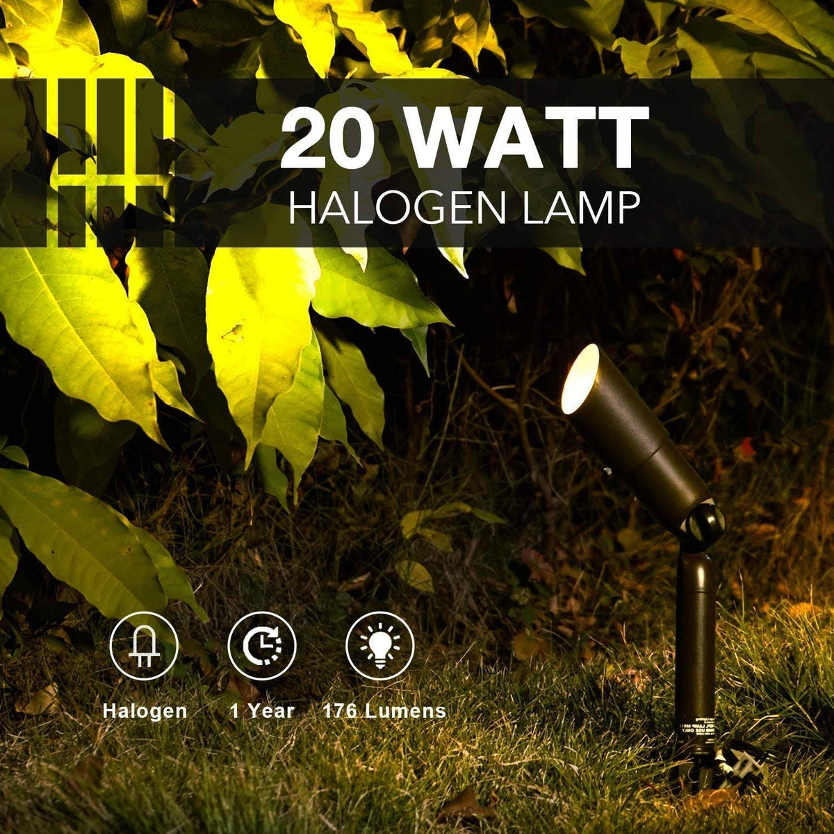 Waterproof Low Voltage Landscape Lighting Set with Spike Stand L6384
