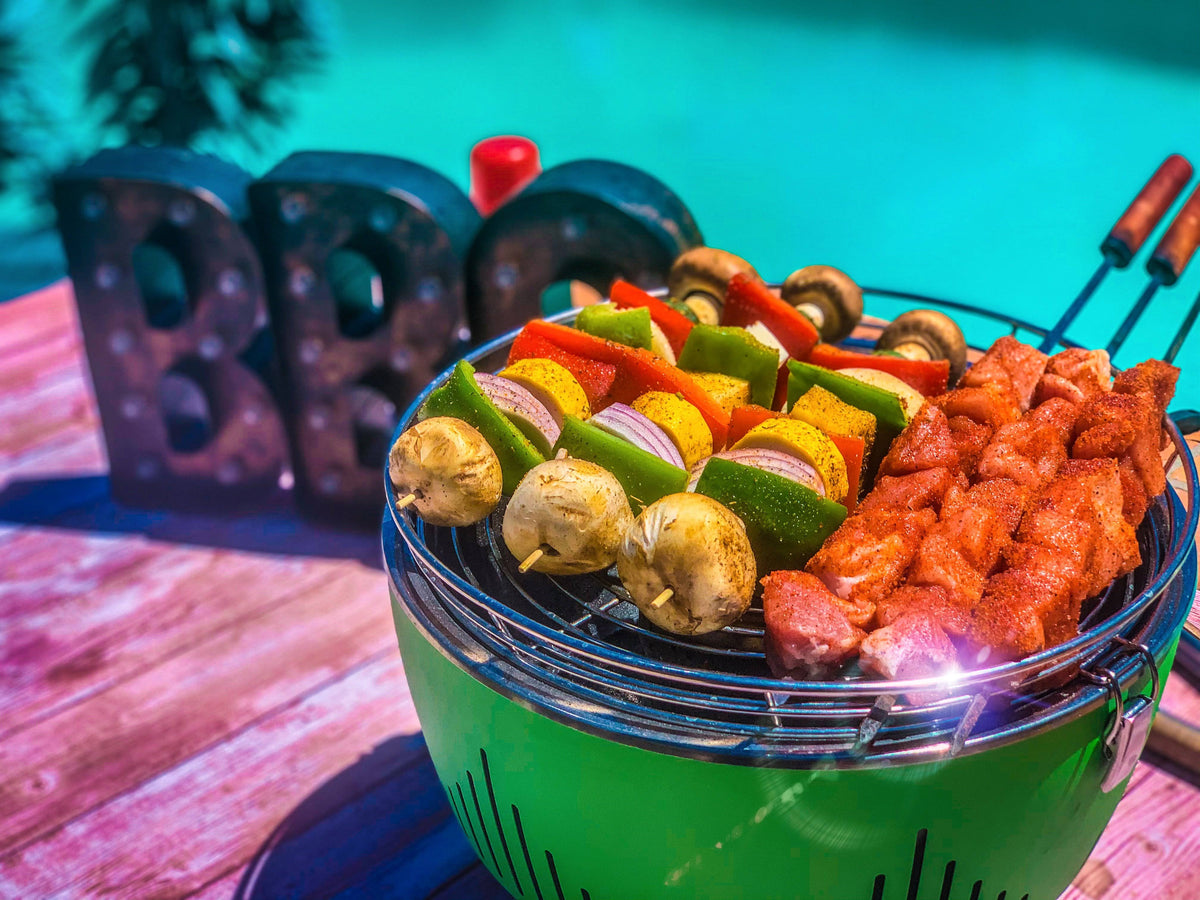 Green Portable Charcoal BBQ Grill with Carrying Bag R211123