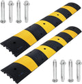 6FT Rubber Speed Bumps 2 Pack Heavy Duty Cable Protector Ramp with 8 Bolts P897