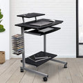 Compact Computer Cart with Storage, Espresso Pack of 2 R18276