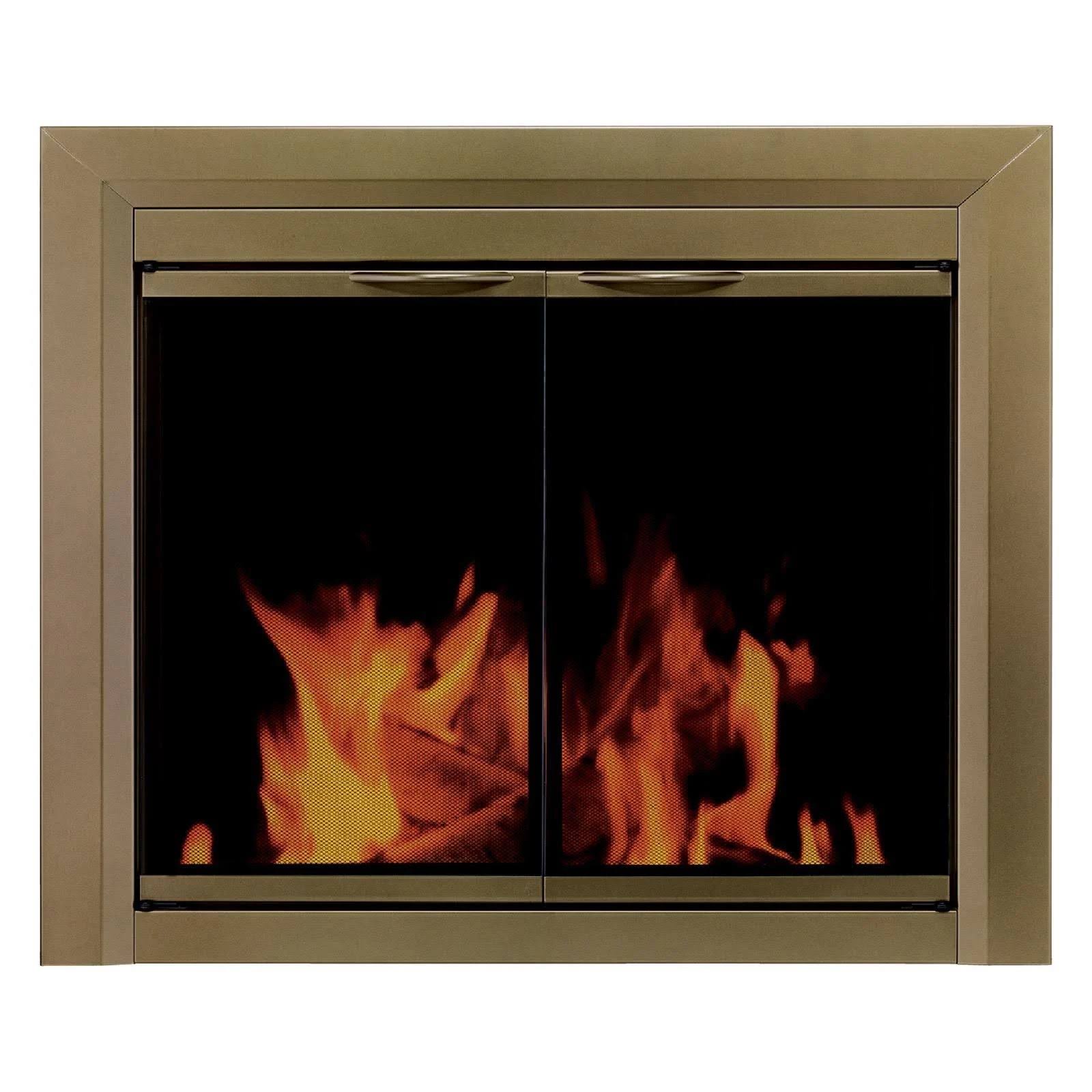 Antique Brass Fireplace Glass Door W968