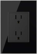 White US Standard Vertical Duplex Receptacle Electrical Outlets (4 Pack) with Tempered Glass Panel (15A) C77798