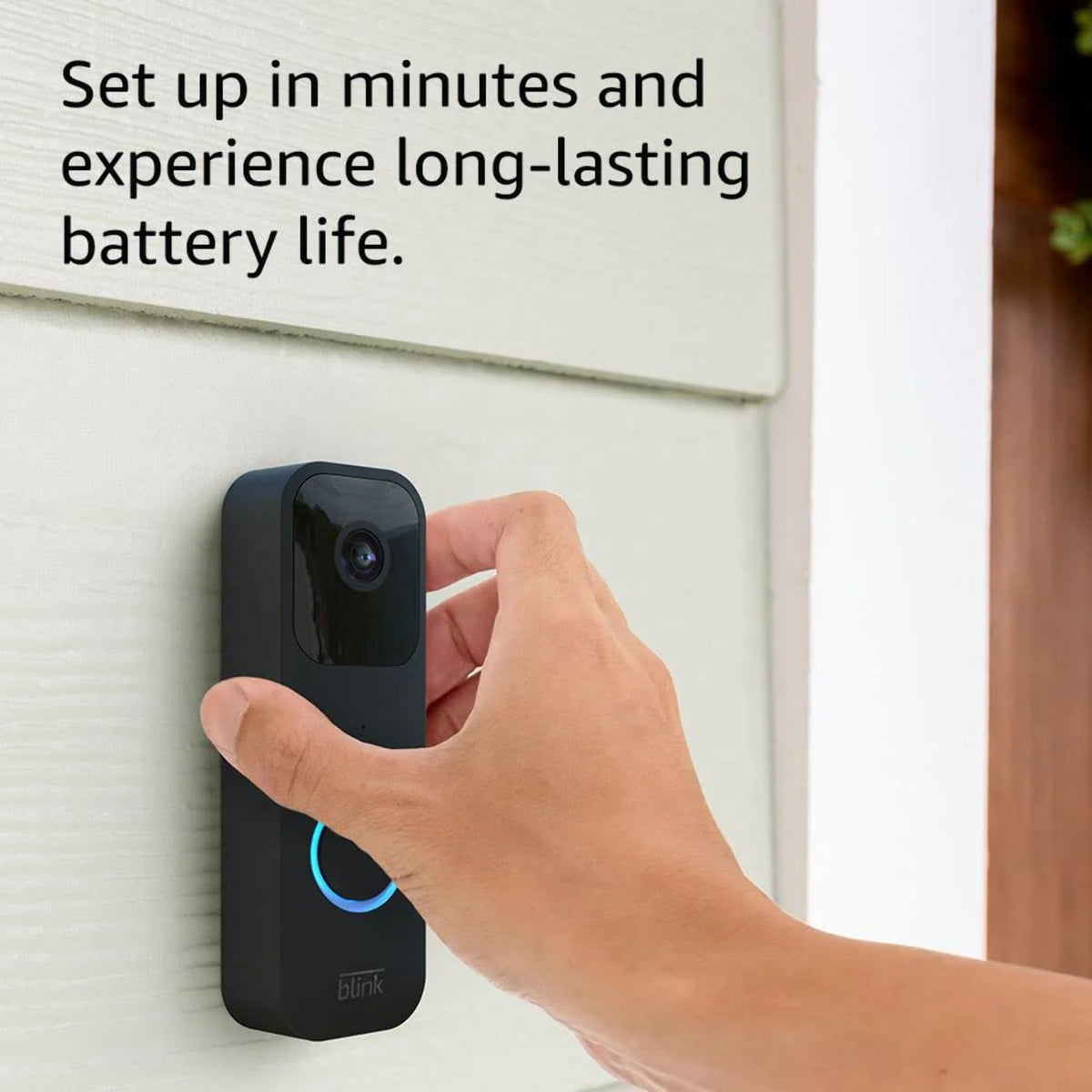 Black Video Doorbell with Two-Way Audio and HD Video H8182
