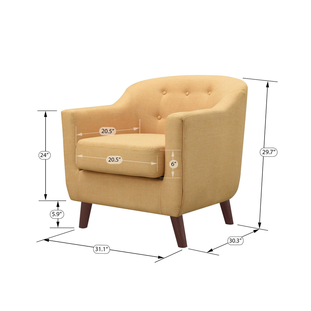 Light Blue Fabric Barrel Club Chair H61568