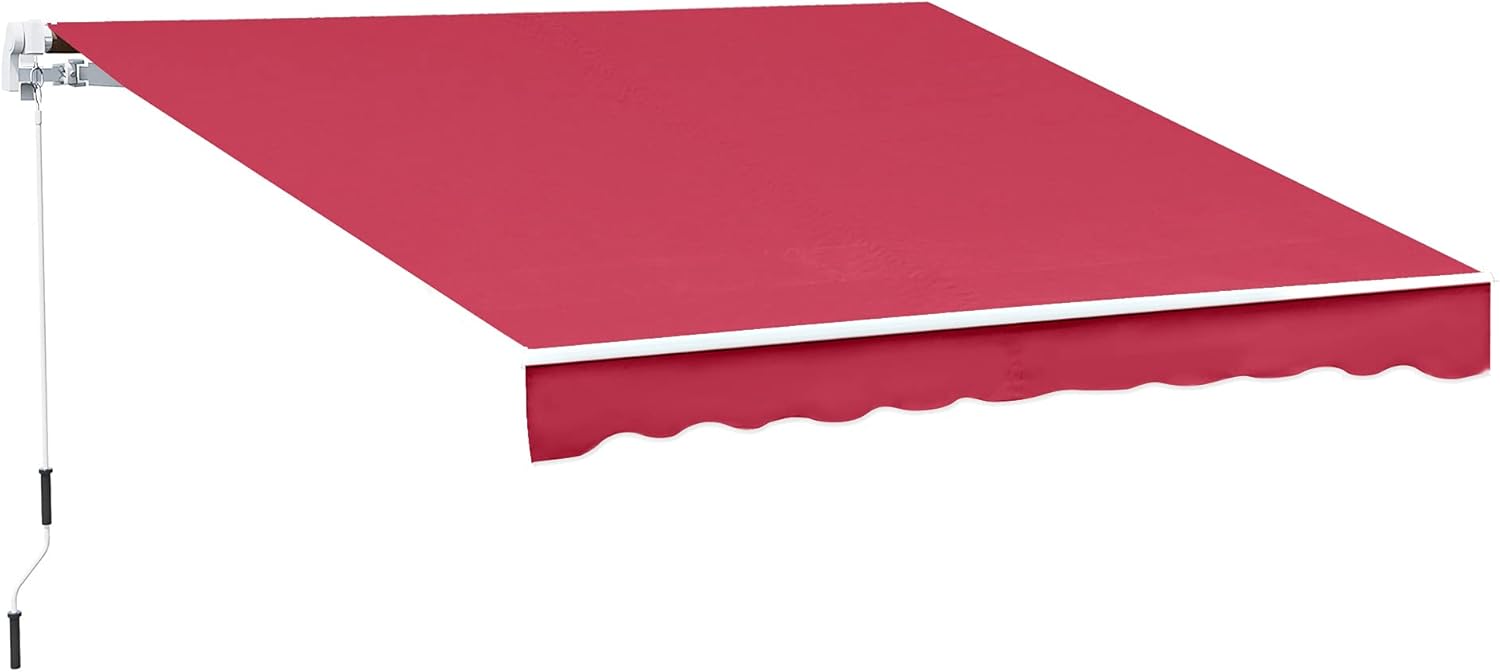 Wine Red Manual Retractable Patio Awning Q92104