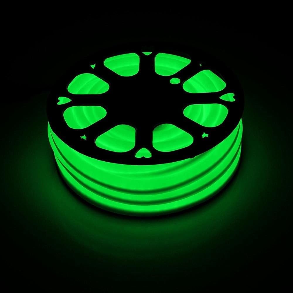 LED Flexible Neon Rope Strip Light 110V 100FT Green I107