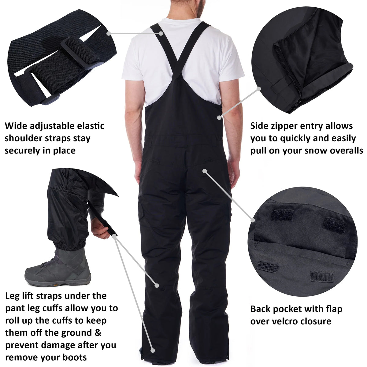 Waterproof Insulated Snow Bib Overalls A6030
