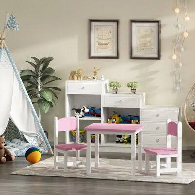 3 Piece Play Table and Chair Set Pink T631
