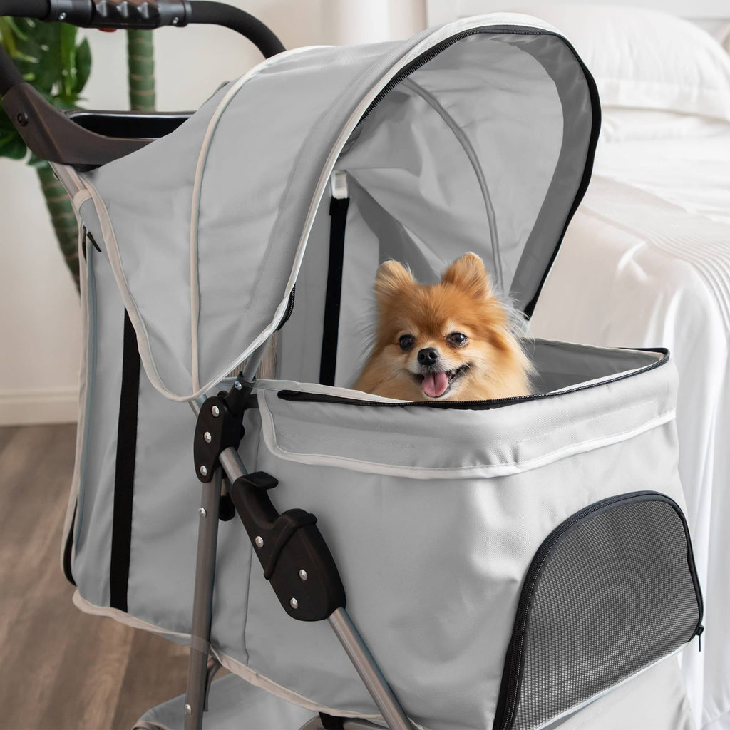 Gray 4 Wheeler Pet Stroller V8404