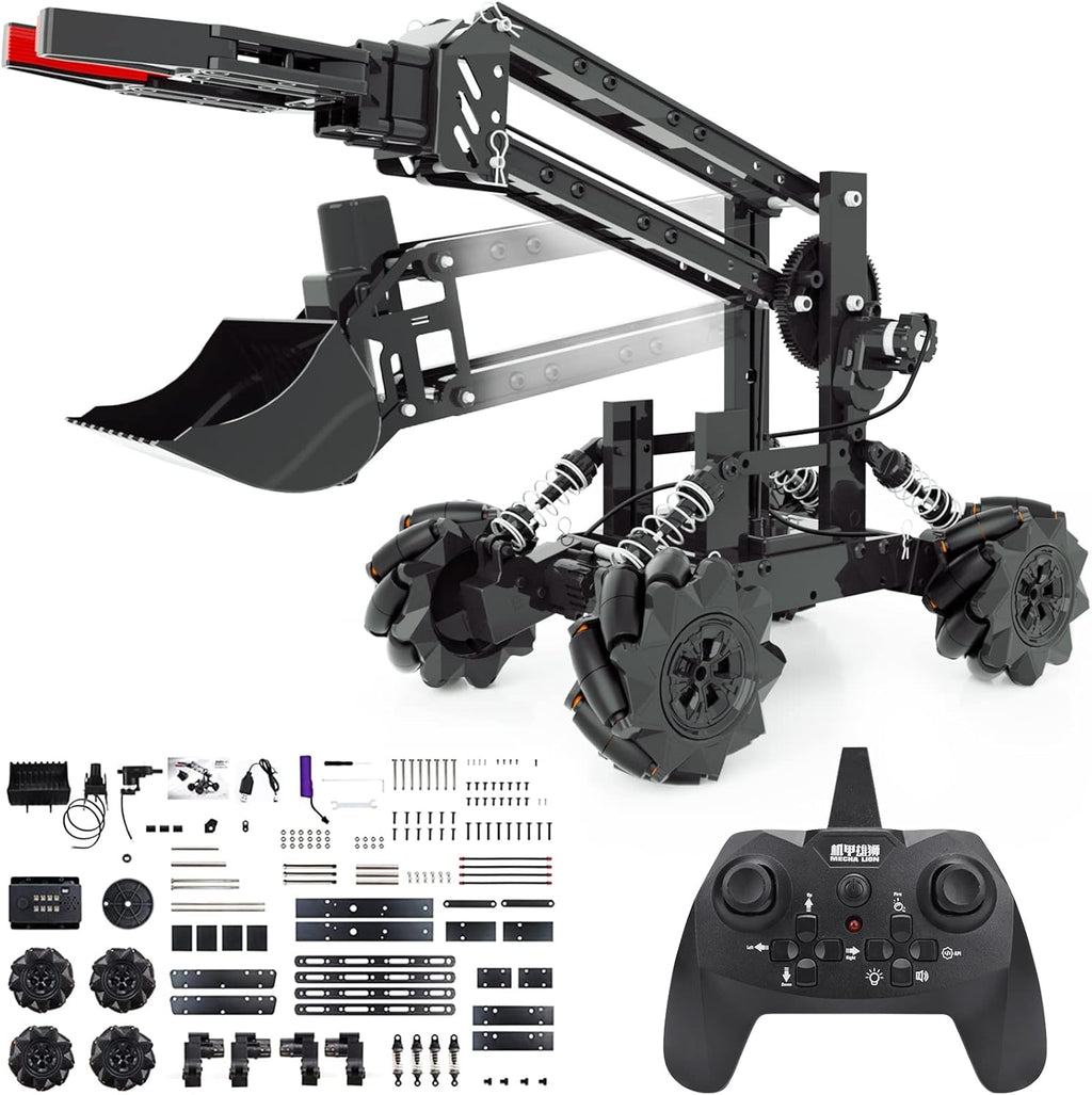 Robot Arm Kit and Remote Control Excavator, 3-in 1 Science Kits with 4-DOF Robotic Car, DIY Toy, Pack of 2 X95465