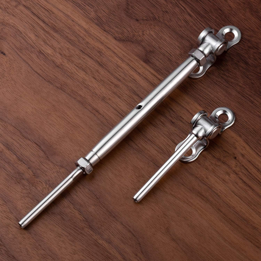 12 Pairs Stainless Steel Adjustable Angle 1/8 Wire Rope Cable Railing Hardware Kit Pack of 2 K3052