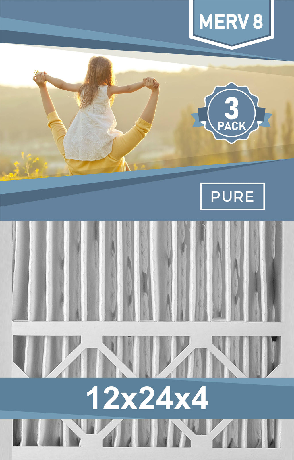 12x24x4 MERV 8 Air Filter 6 Pack U3798