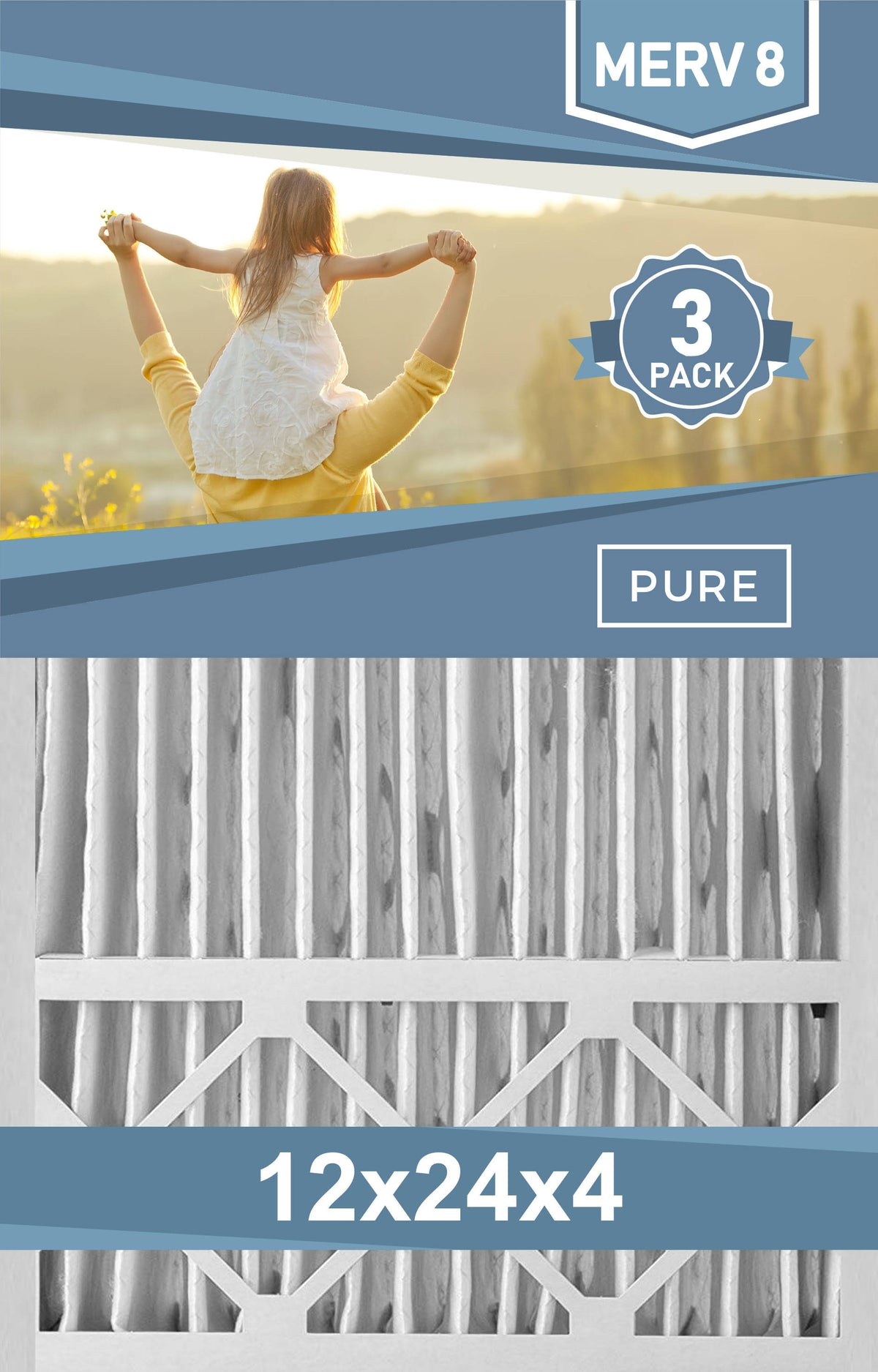 12x24x4 MERV 8 Air Filter 6 Pack U3798