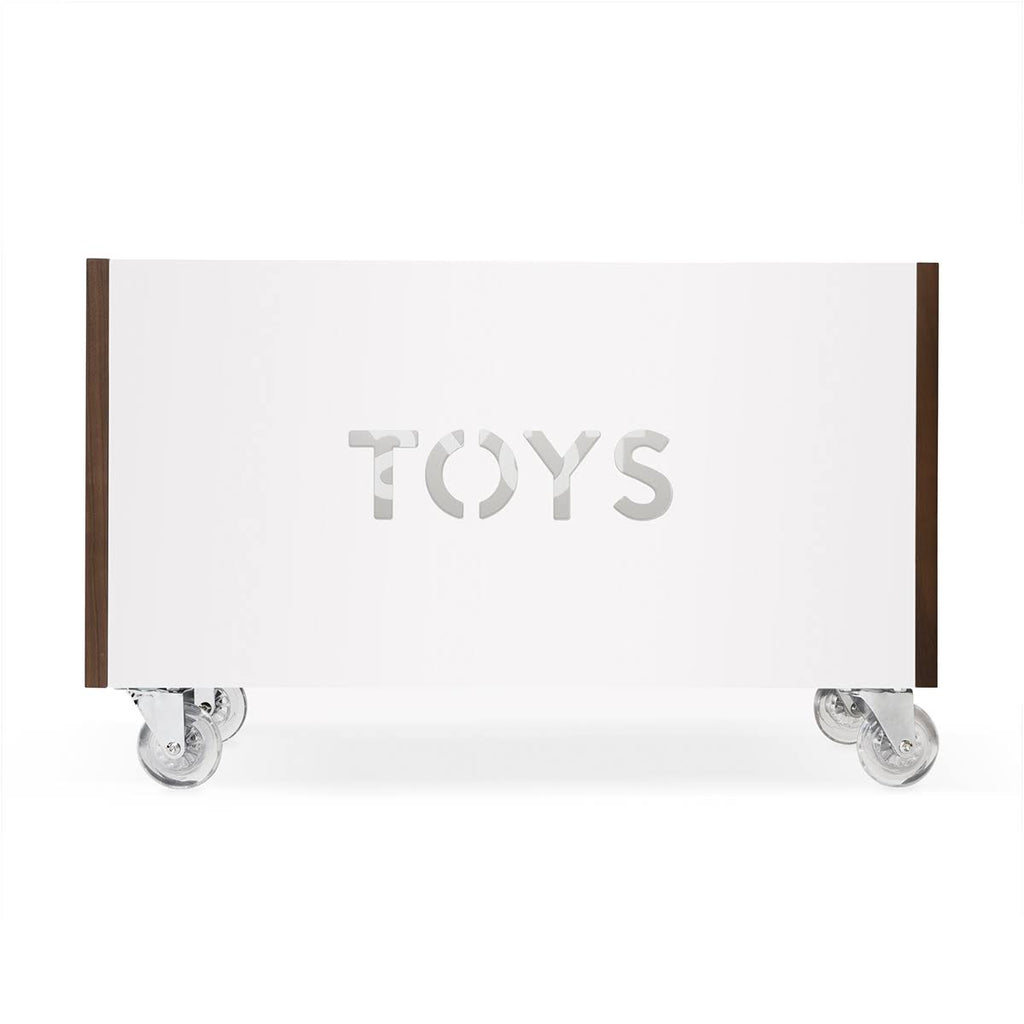 Walnut / Red Toy Box Chest on Casters K555260