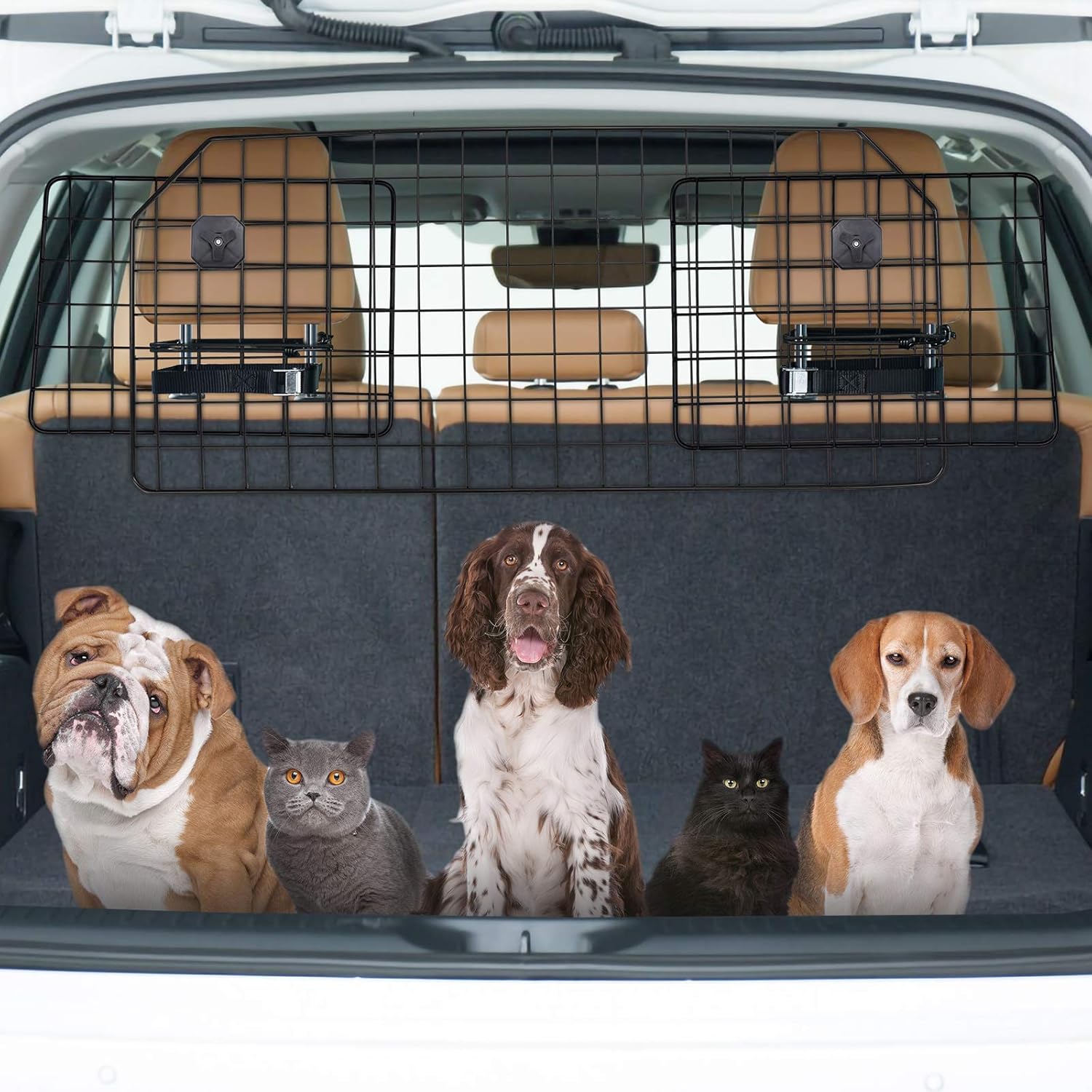 Dog Car Barrier for SUV, Extendable Metal Mesh Pack of 2 C6625