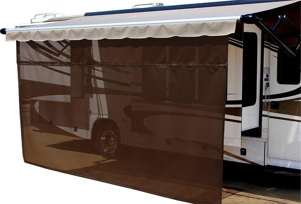 Solar Mesh Sunscreen for 12V Electric RV Awning, 15' x 8', Black C900
