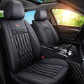 Black-White PU Leather Car Seat Covers 5 Seats Full Set N445032
