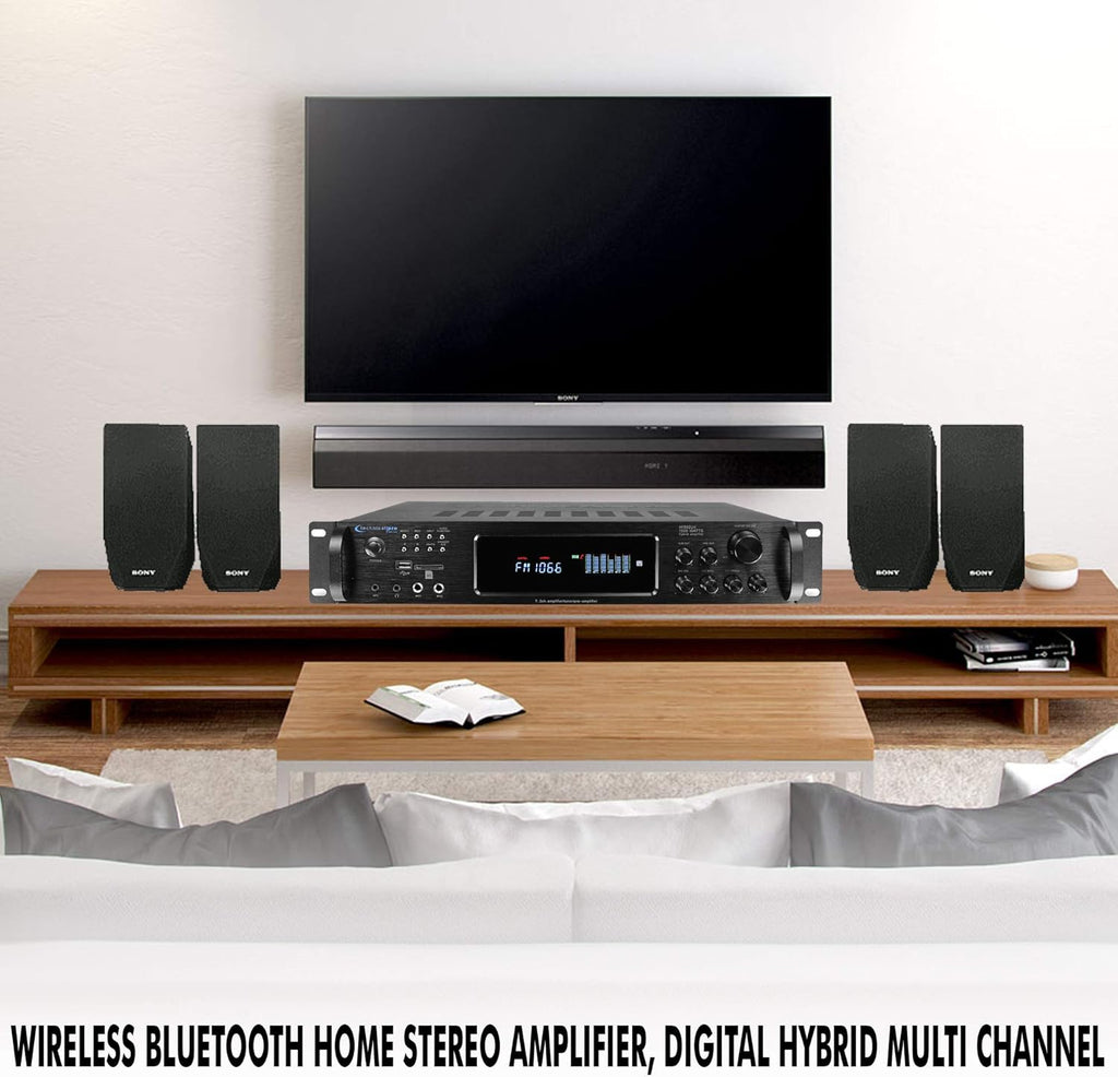 1500 Watt Bluetooth Hybrid Amplifier with USB and SD Inputs, Pack of 2 E828480