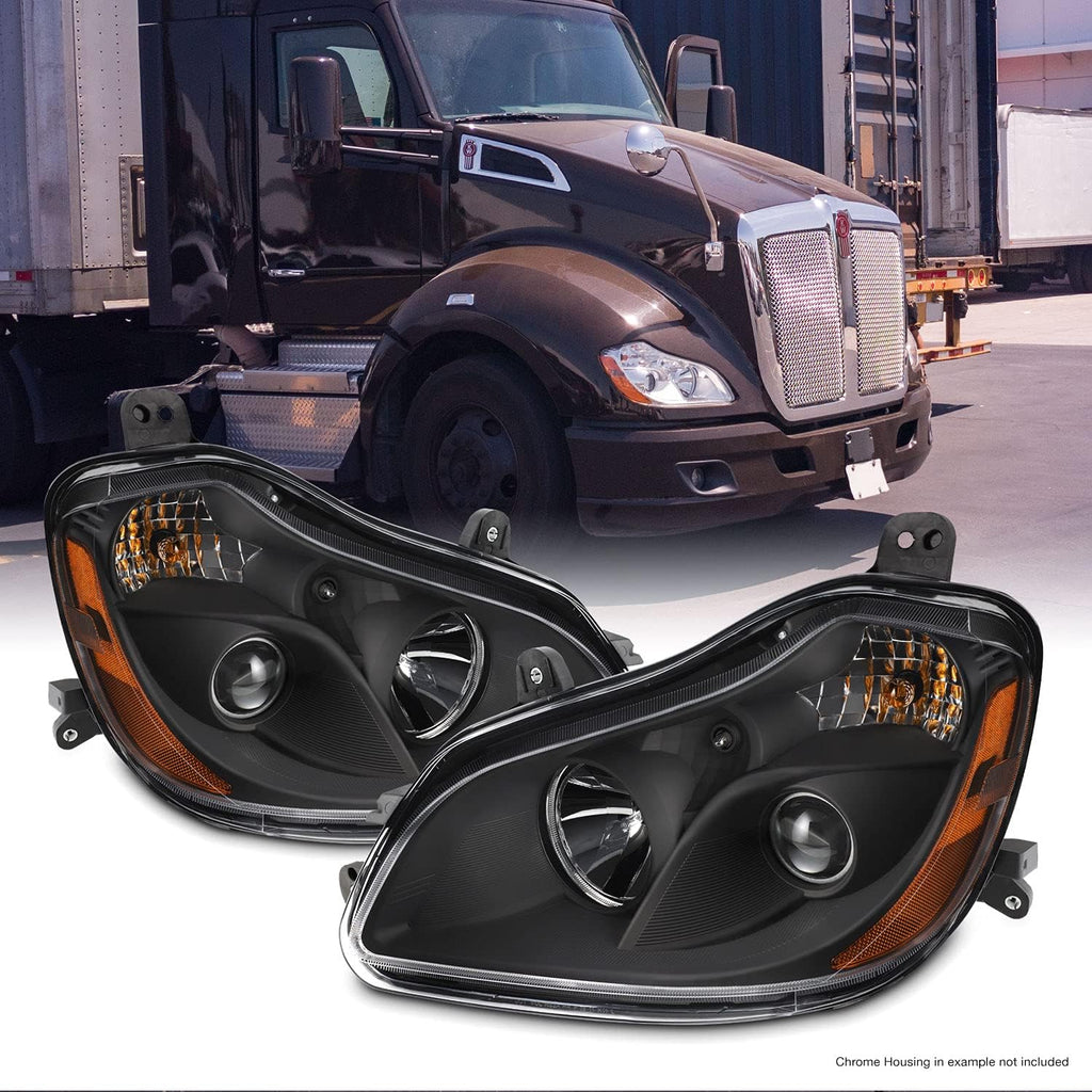 Pair Halogen Projector Headlights Black Housing I700