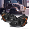Pair Halogen Projector Headlights Black Housing I700