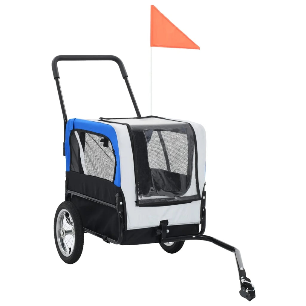 Gray and Blue Pet Bike Trailer Jogging Stroller U60511