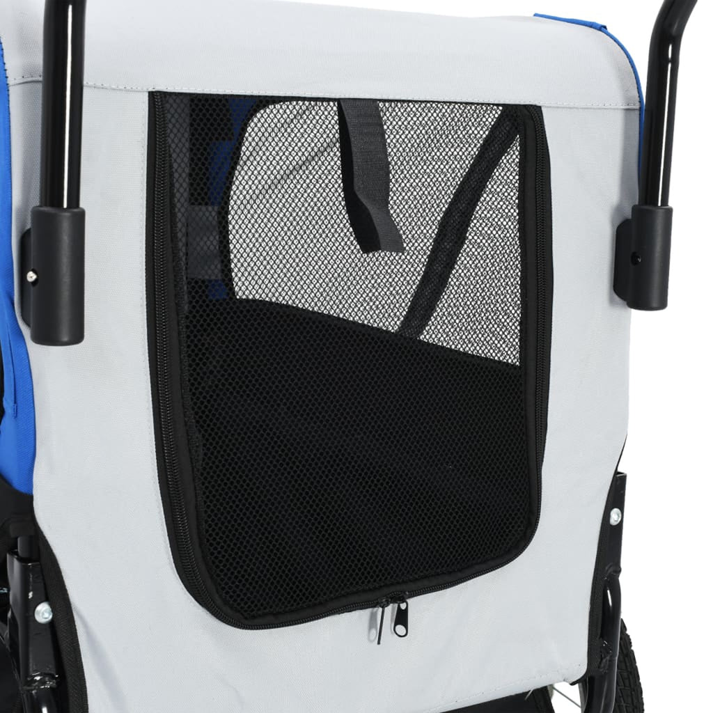 Gray and Blue Pet Bike Trailer Jogging Stroller U60511