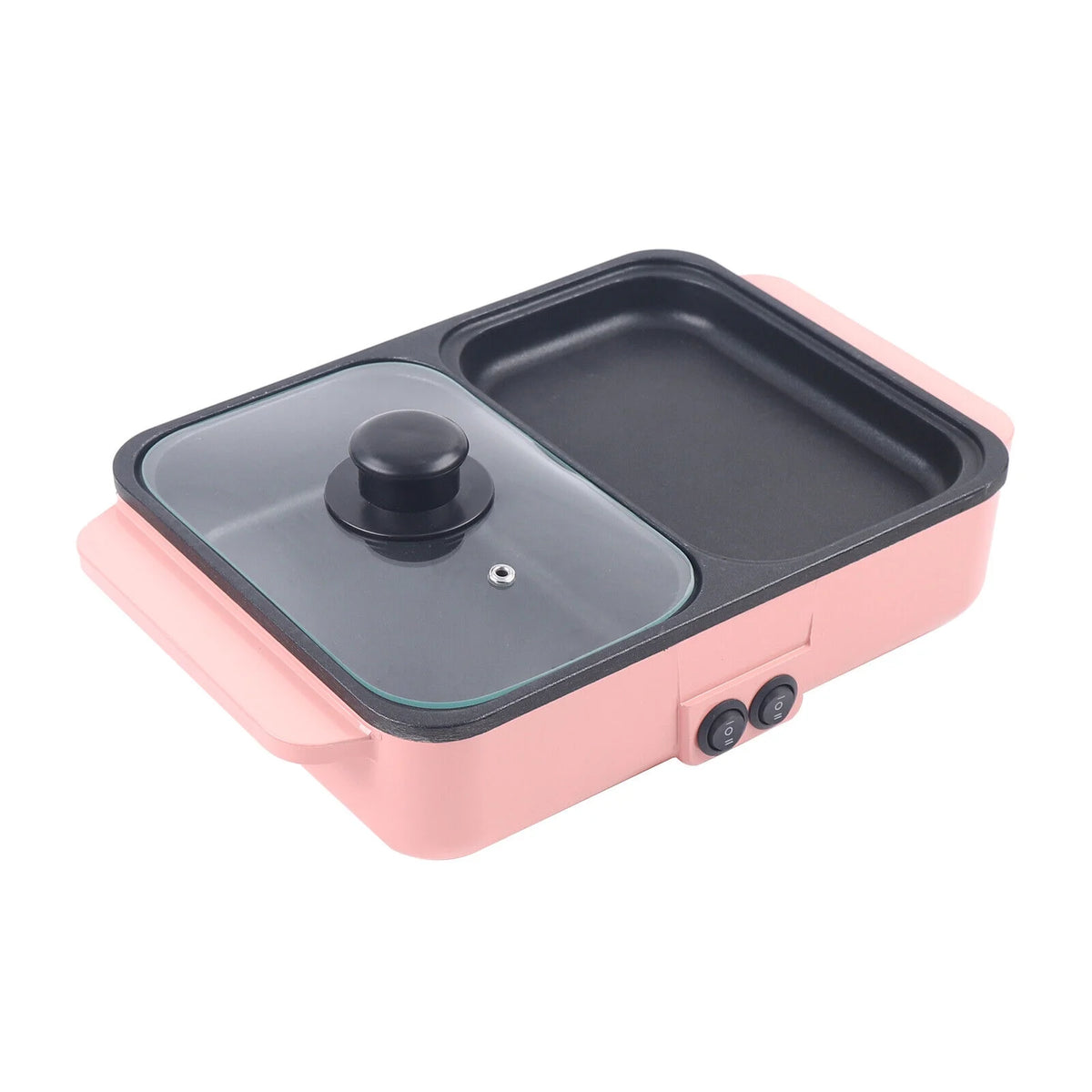 Pink Electric Hot Pot with Grill, Non-Stick Frying Pan F195786