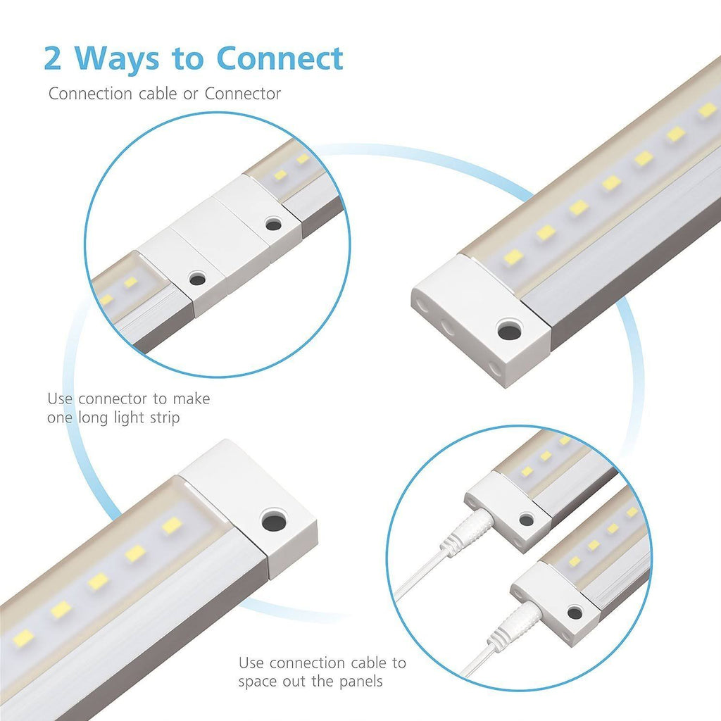 White Finish 12 Panels 12 inch LED Dimmable Under Cabinet Lighting Kit T847332