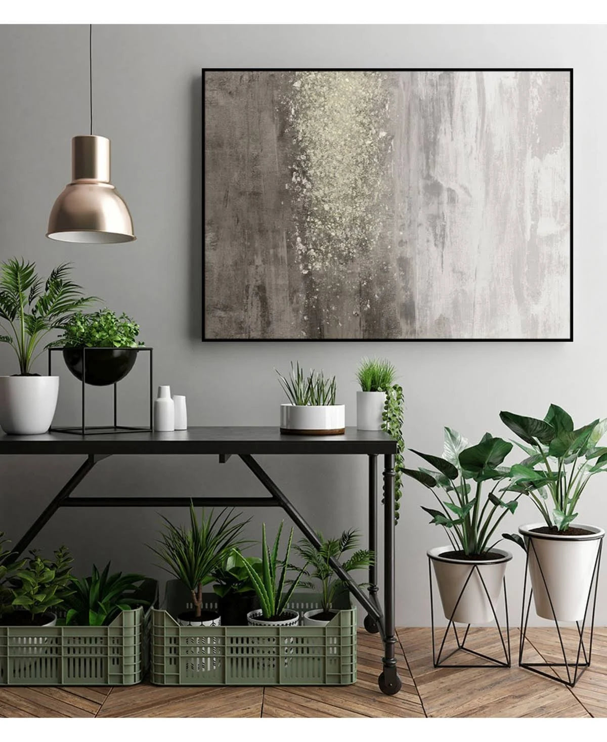 24x22 x 18x22 Framed Canvas Art Block N687