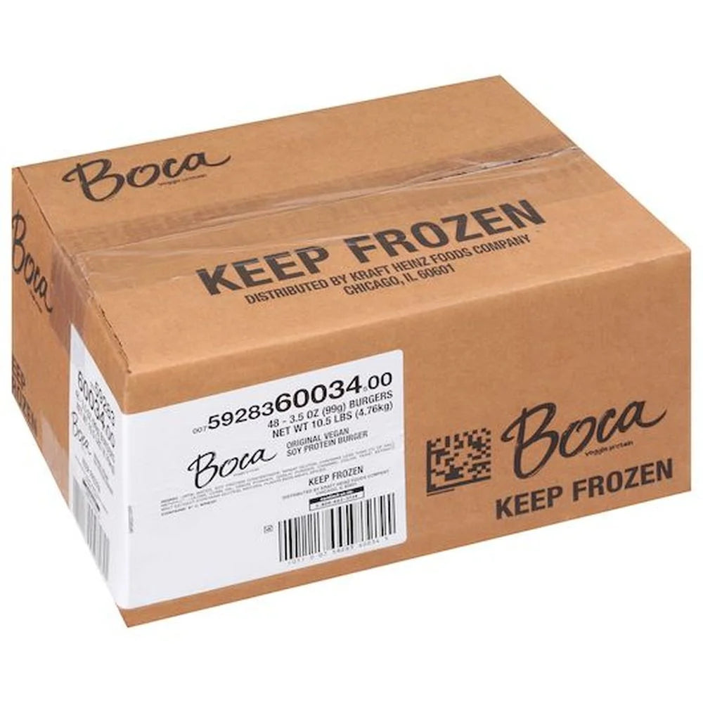 Frozen Boca Original Vegetable Burger, 3.5 Ounce, 48 per case X4870