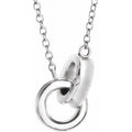 Sterling Silver Interlocking Circle 18" Necklace P195