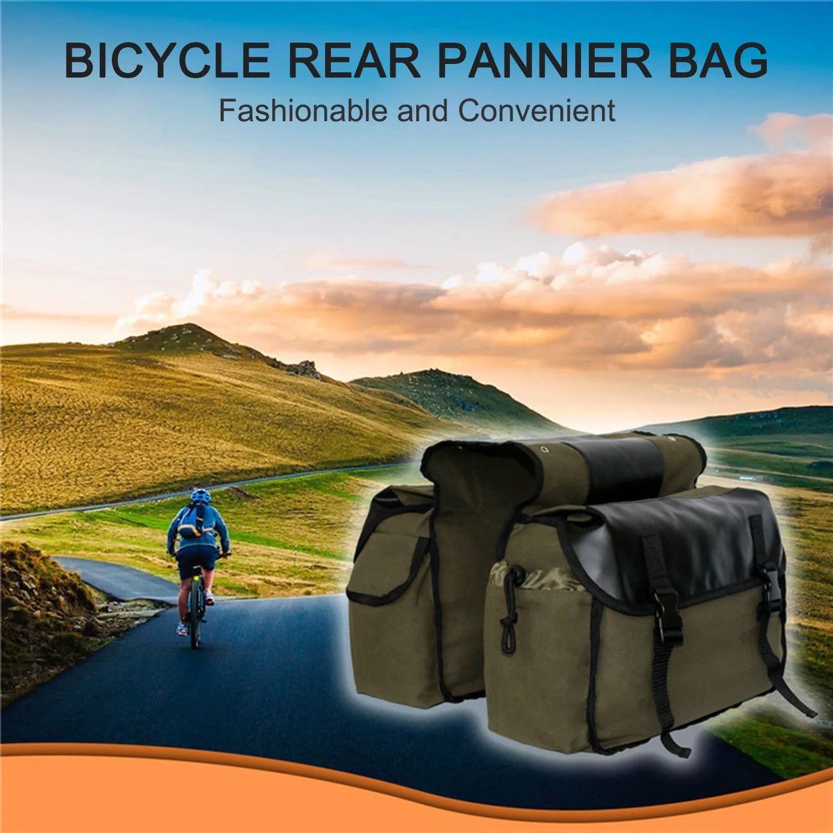 Waterproof Canvas Motorbike Saddle Bag I857974