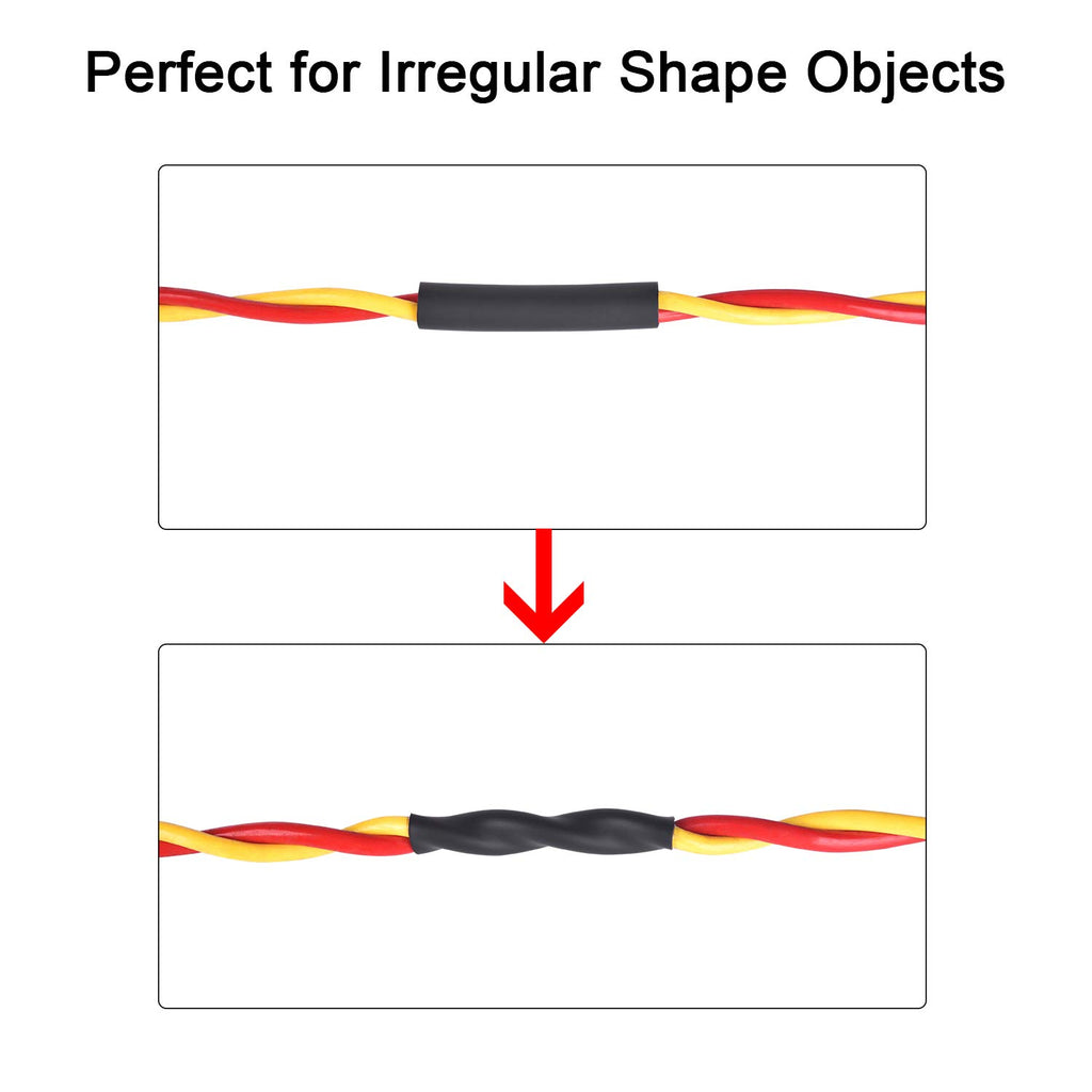 3/4 Inch 3:1 Waterproof Heat Shrink Tubing Black Pack of 2 Y350