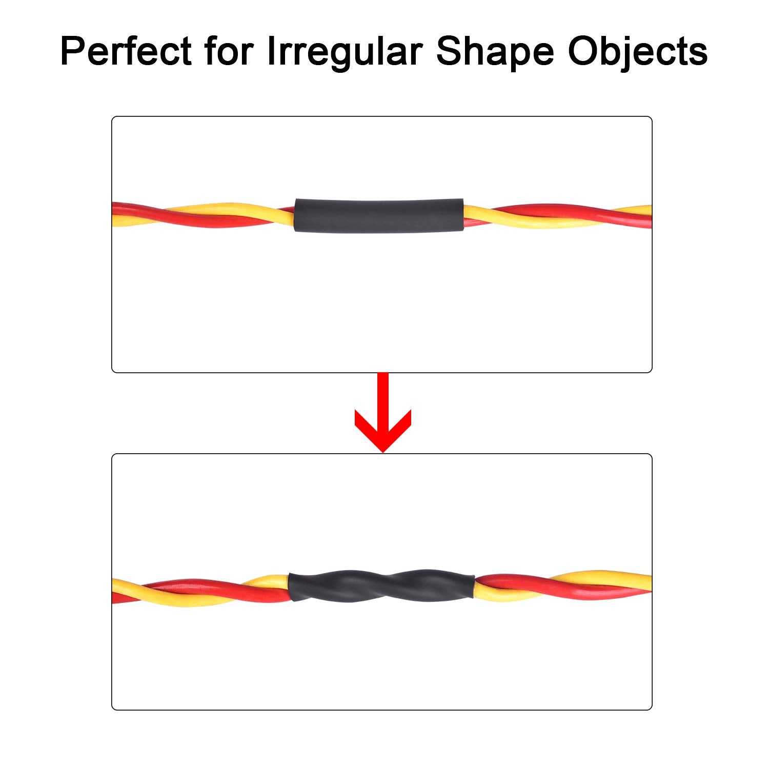 3/4 Inch 3:1 Waterproof Heat Shrink Tubing Black Pack of 2 Y350