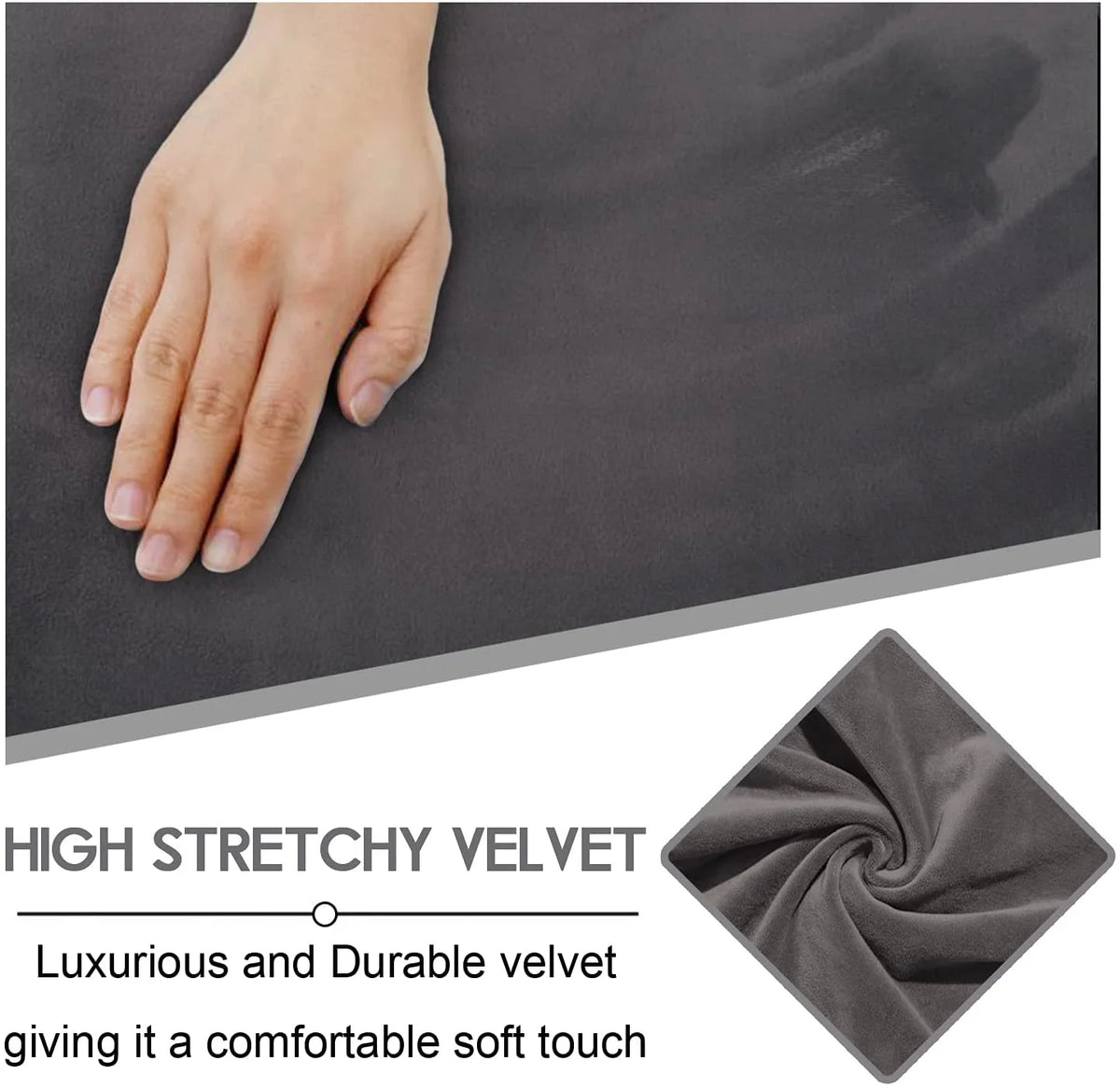 Velvet Sofa Cover 3-Seater Set of 8 A1050