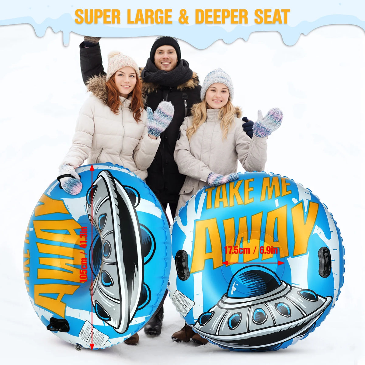Snow Tube Inflatable PVC 47 Inch Snow Sled L521