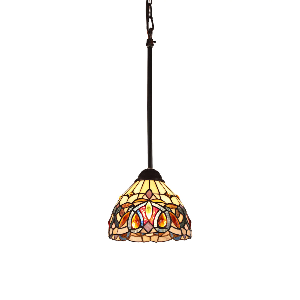 Victorian Tiffany-Style Dark Bronze Mini Pendant F34402
