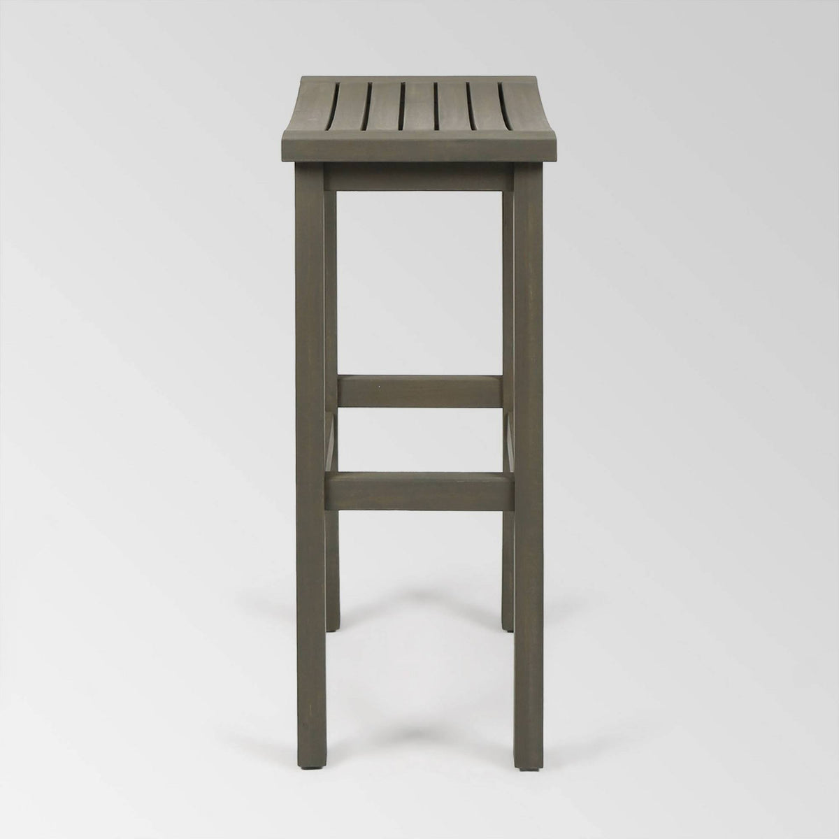 Gray Acacia Wood Outdoor Bar Stool Set of 4 X3788