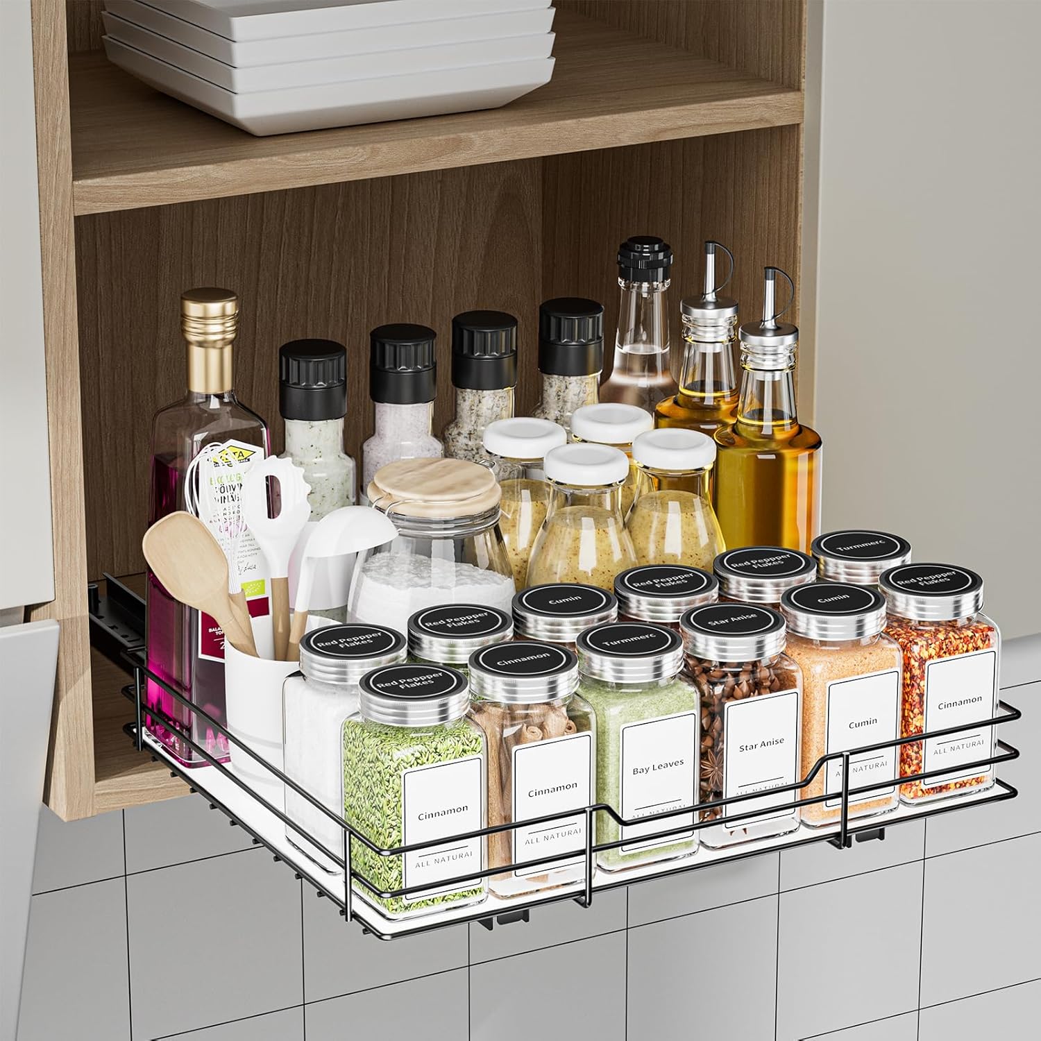 12.5''Wx10.5''Dx2.5''H Slide Out Spice Rack Organizer W491276