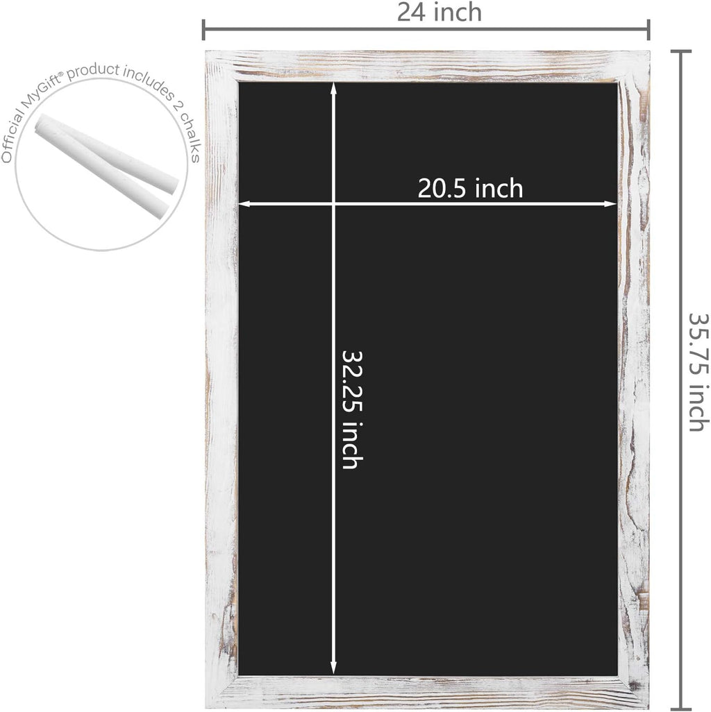Shabby Whitewashed Wood Framed Chalkboard Sign Pack of 2 G813