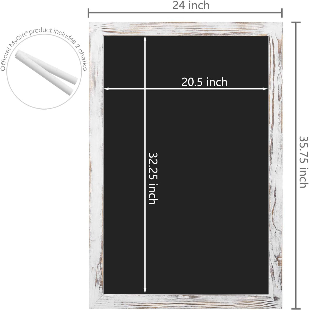 Shabby Whitewashed Wood Framed Chalkboard Sign Pack of 2 G813