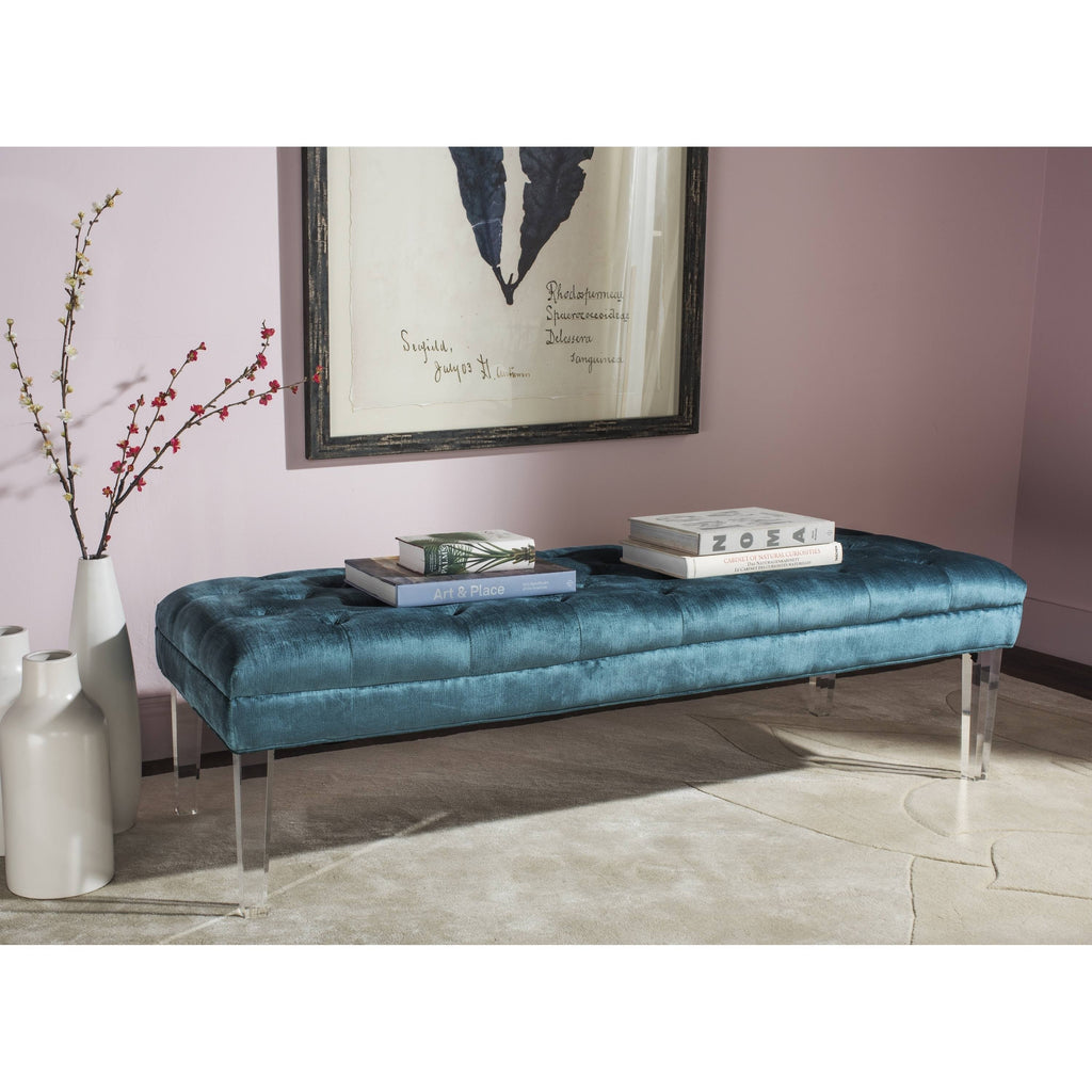 Cyan Tufted Bench R7167