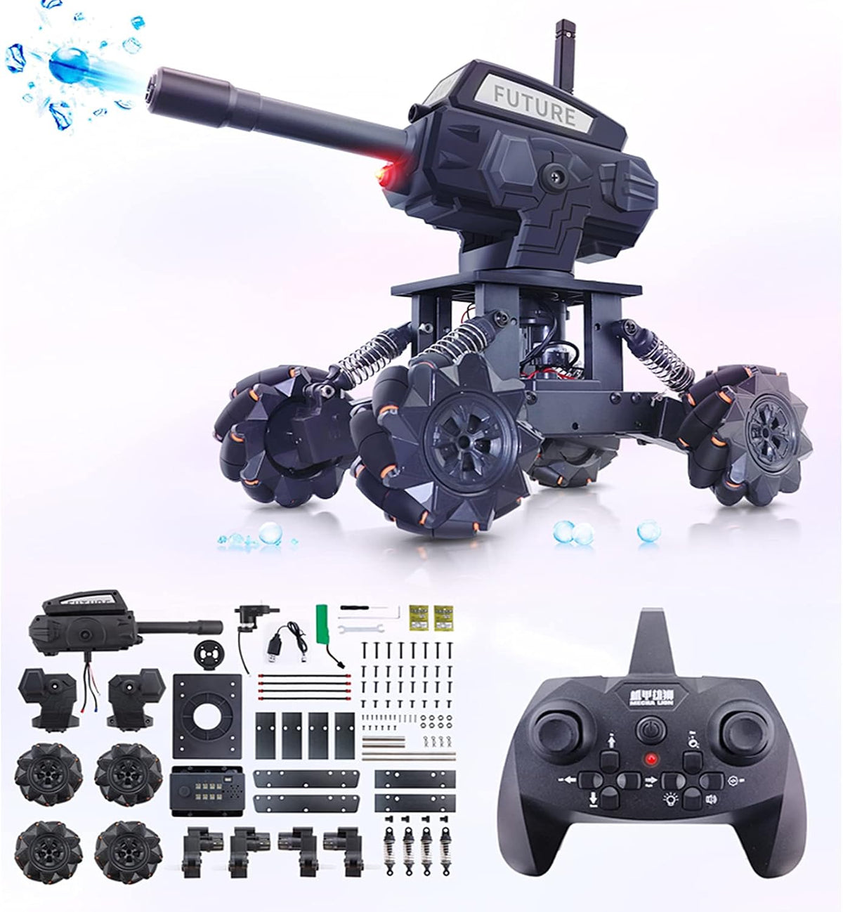 Robot Arm Kit and Remote Control Excavator, 3-in 1 Science Kits with 4-DOF Robotic Car, DIY Toy, Pack of 2 X95465