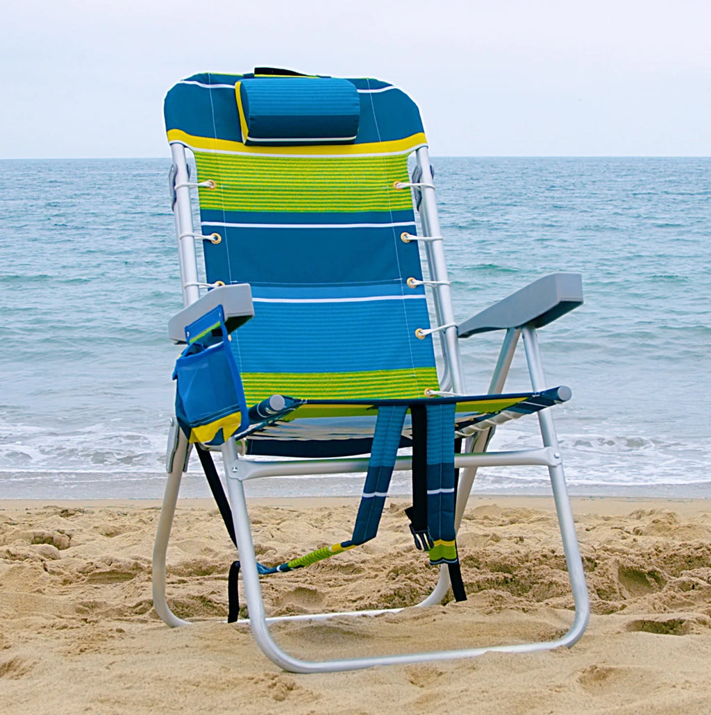 Folding High Beach Chair with Towel Bar V914