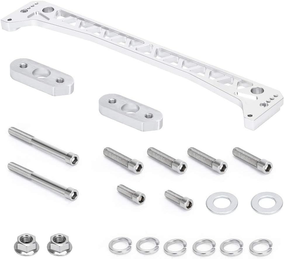 Rear Billet Aluminum Subframe Brace with Integral Sway Bar Mount for 96-00 Honda Civic EK Chassis Acura Suspension Crossmember Pack of 2 R47538