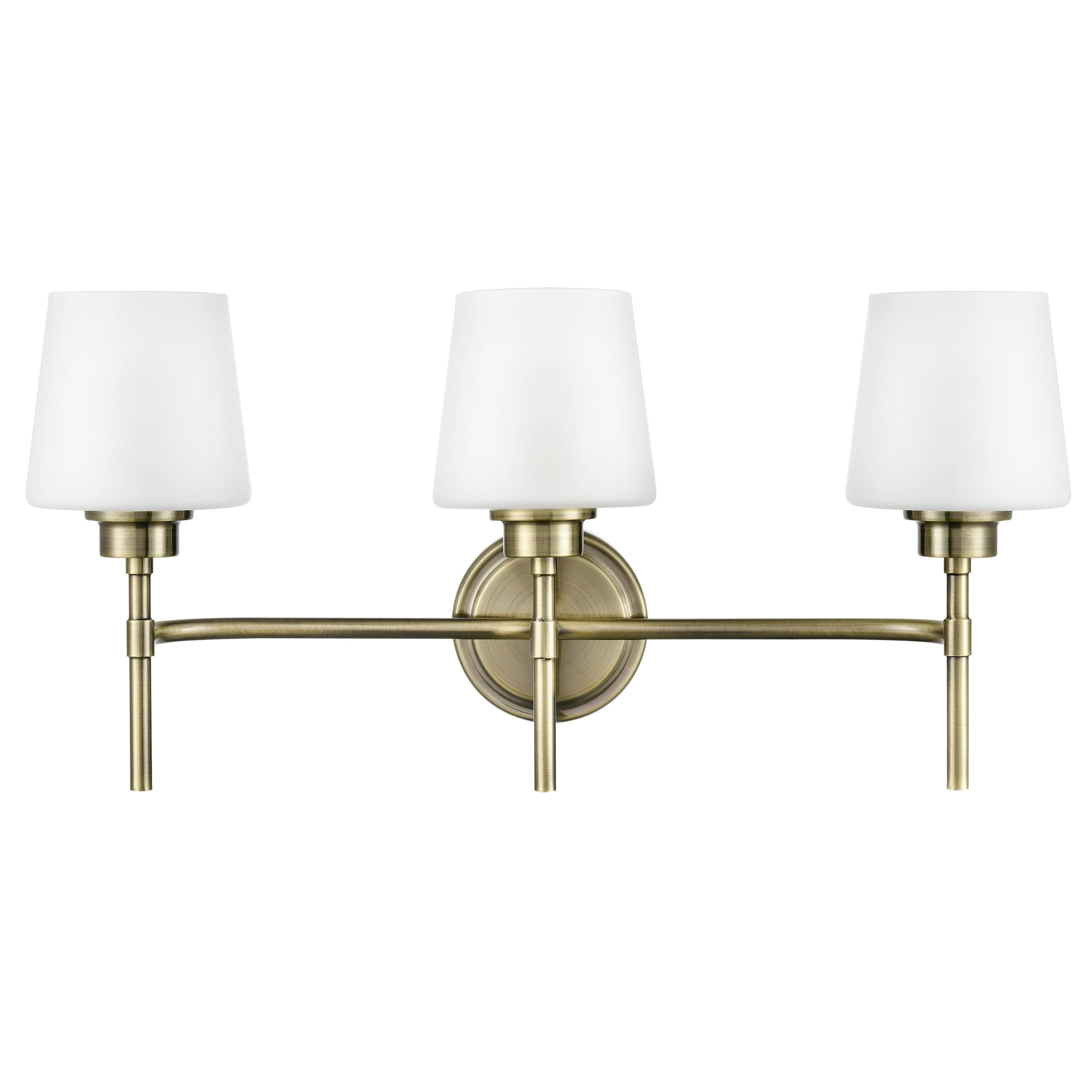 Antique Brass Frosted 3-Light Vanity Light H525826