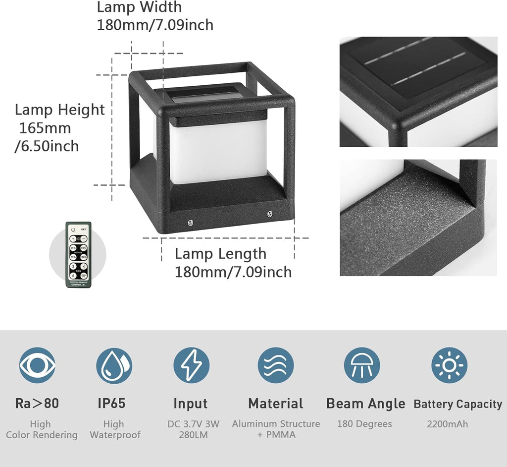 Solar Post Cap Light 3000K IP65 Waterproof V137858
